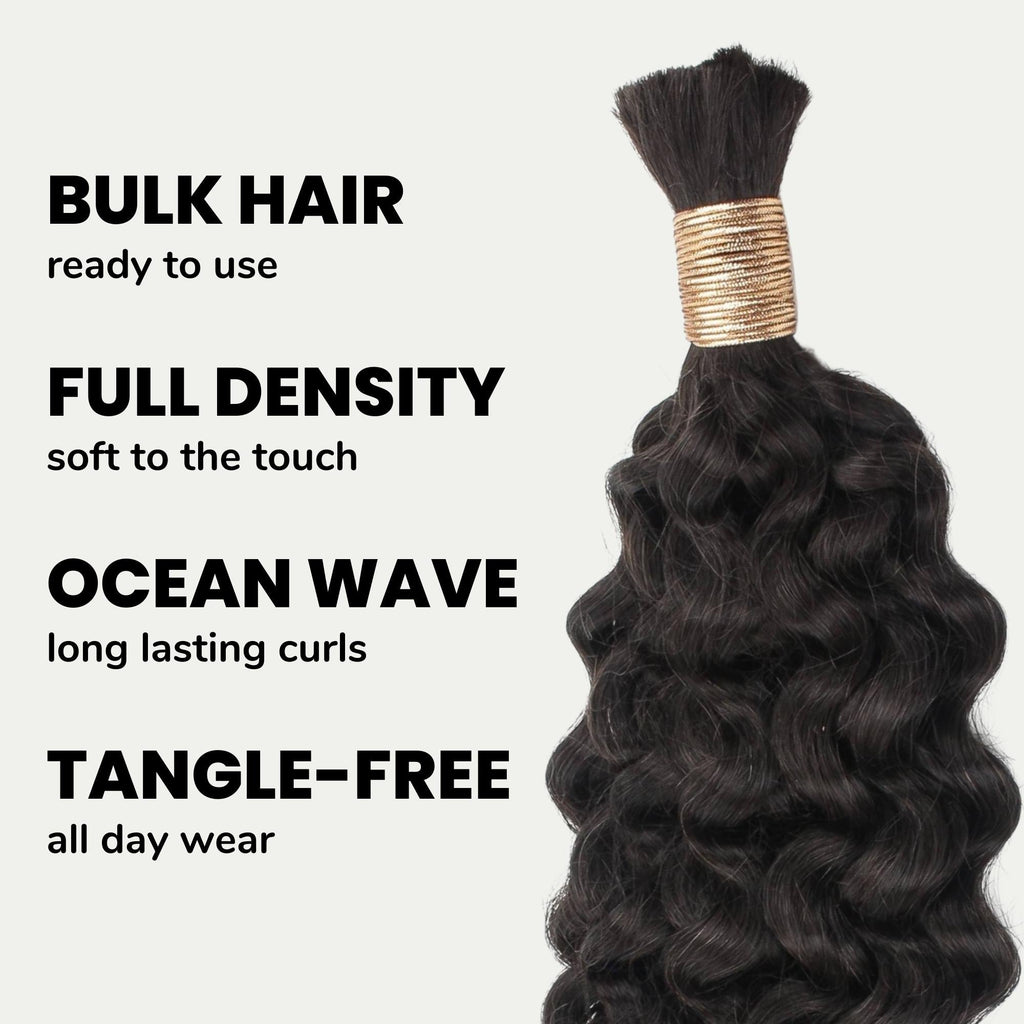 Ocean Wave Bulk 100% Human Braiding Hair