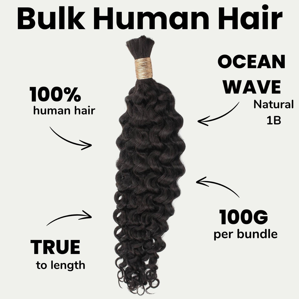 Ocean Wave Bulk 100% Human Braiding Hair