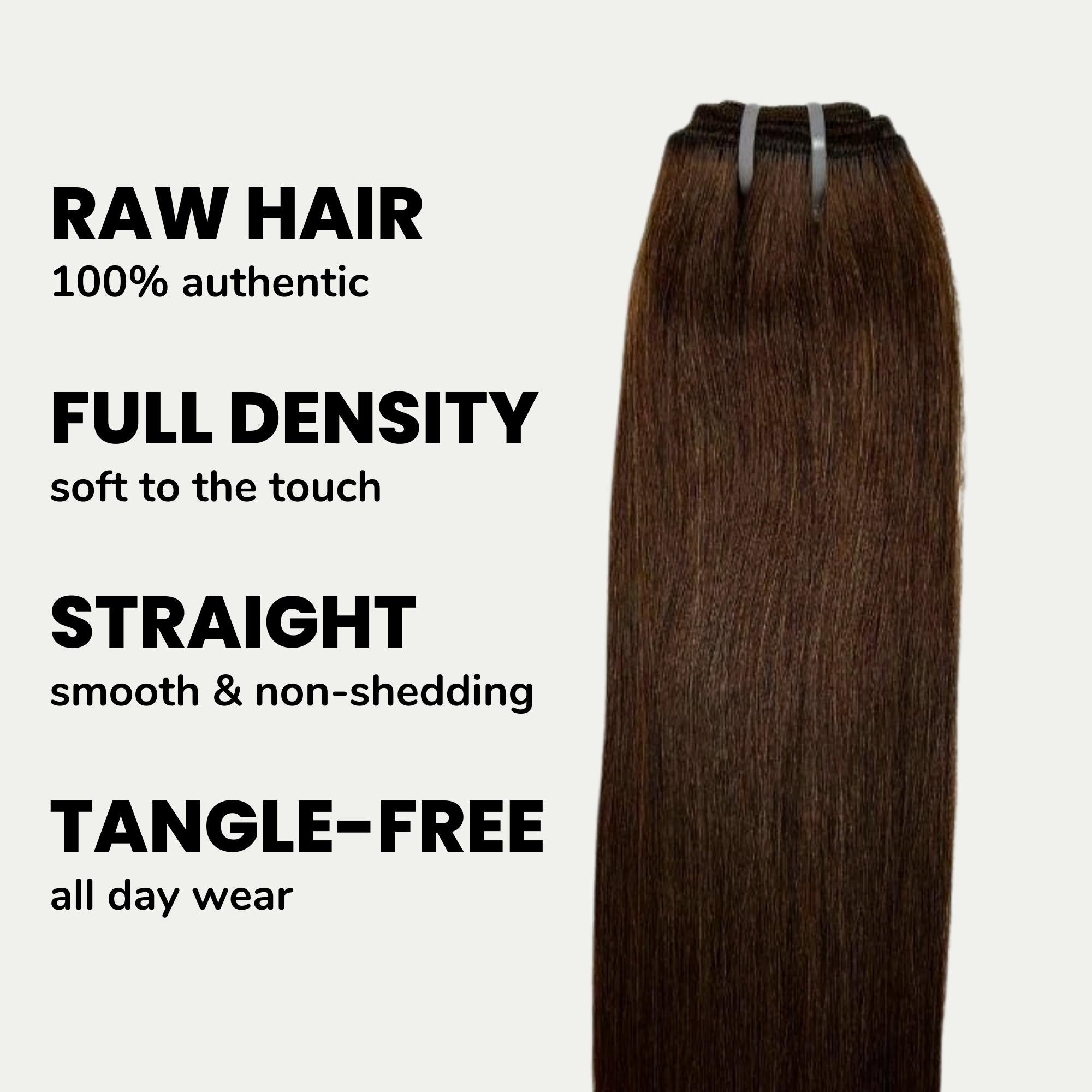Raw Dark Brown Straight 100% Human Hair Bundles