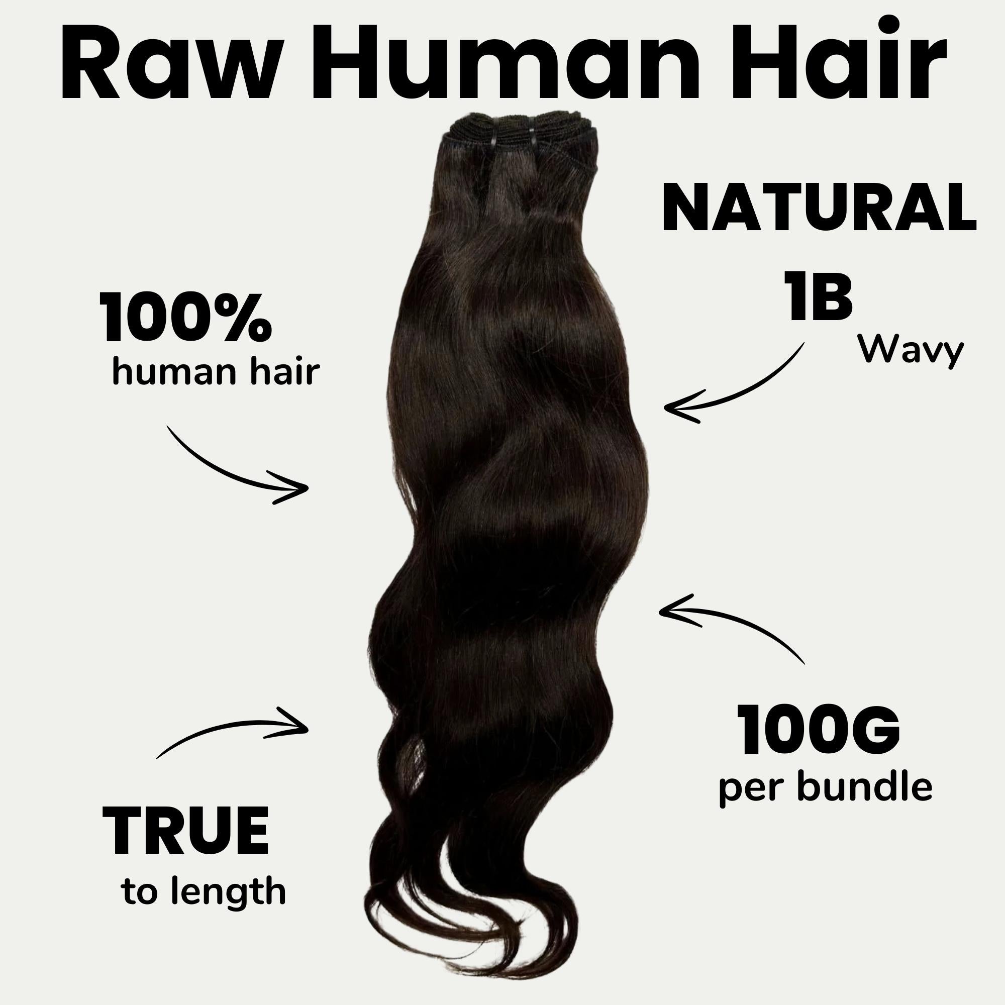 Raw Indian Wavy 100% Human Hair Bundles
