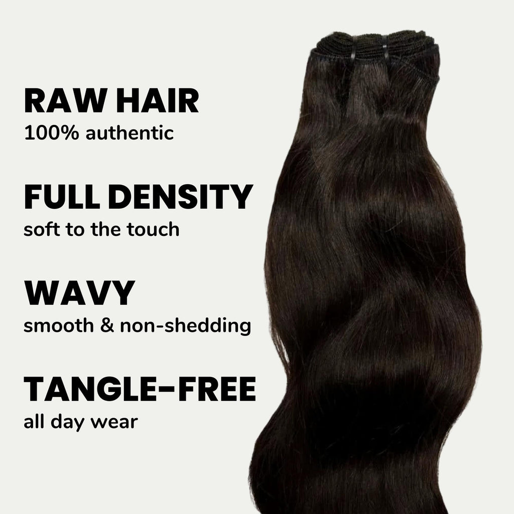 Raw Indian Wavy 100% Human Hair Bundles