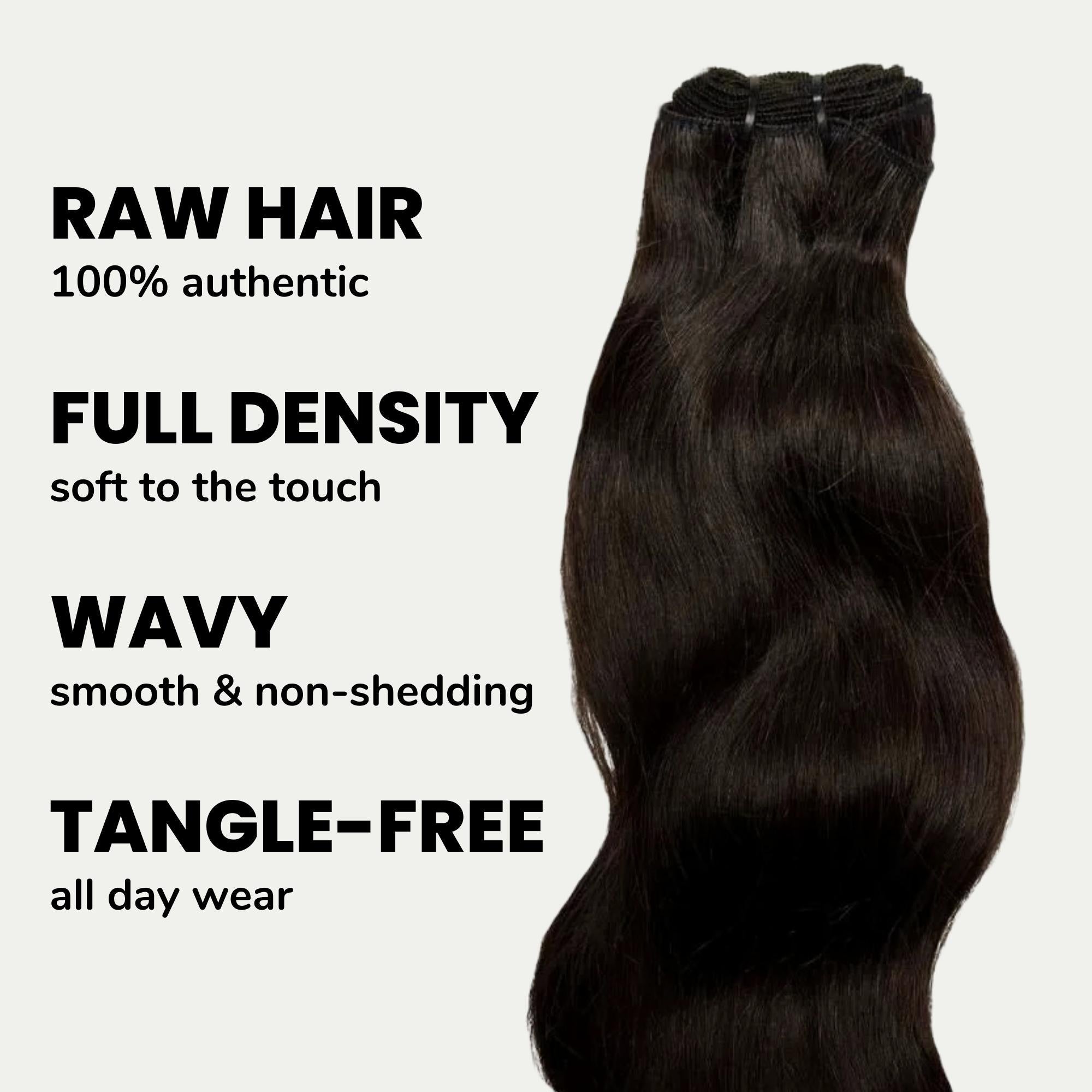 Raw Indian Wavy 100% Human Hair Bundles