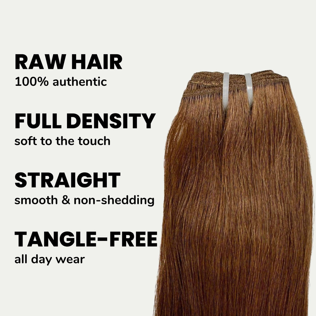Raw Medium Brown Straight 100% Human Hair Bundles