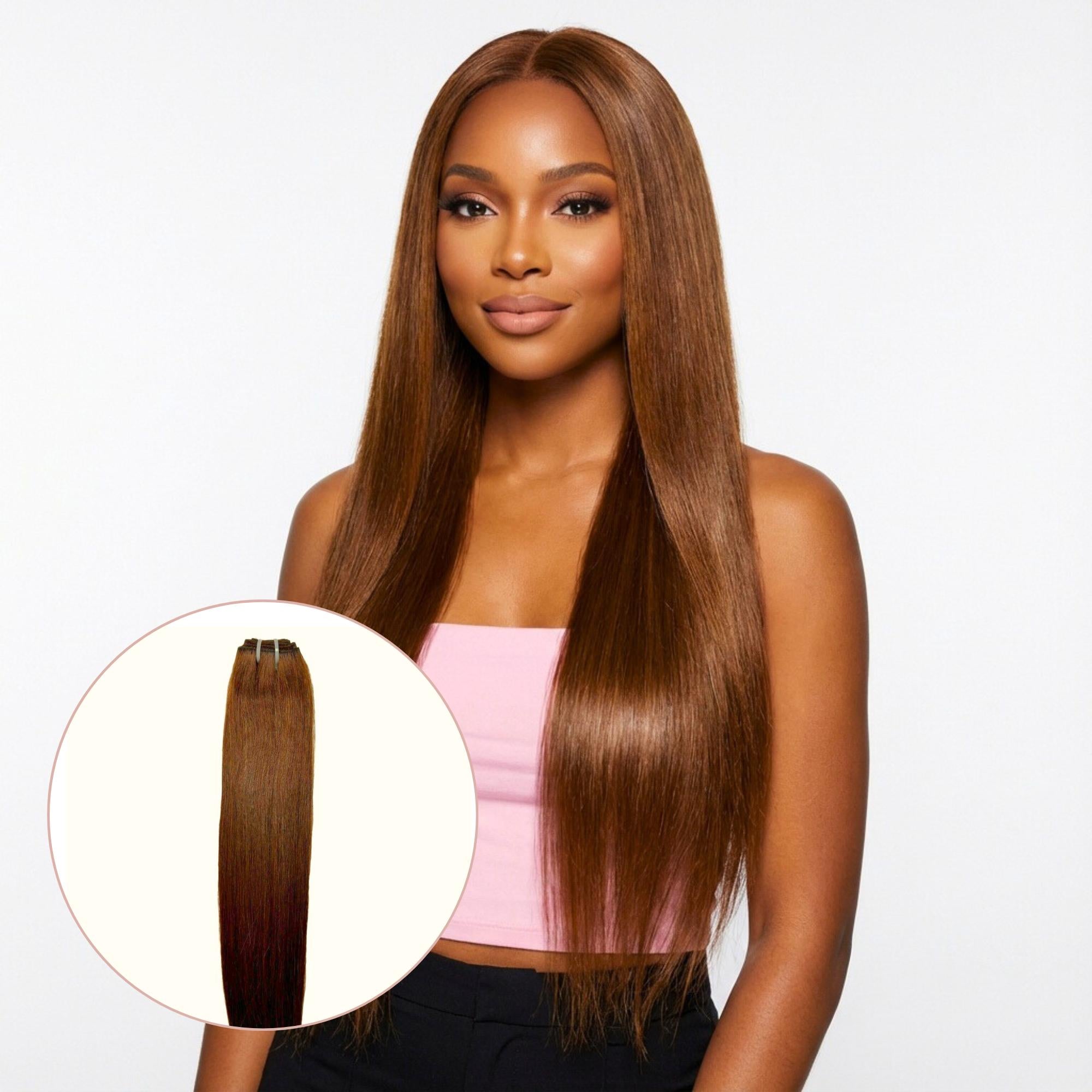 Raw Medium Brown Straight 100% Human Hair Bundles