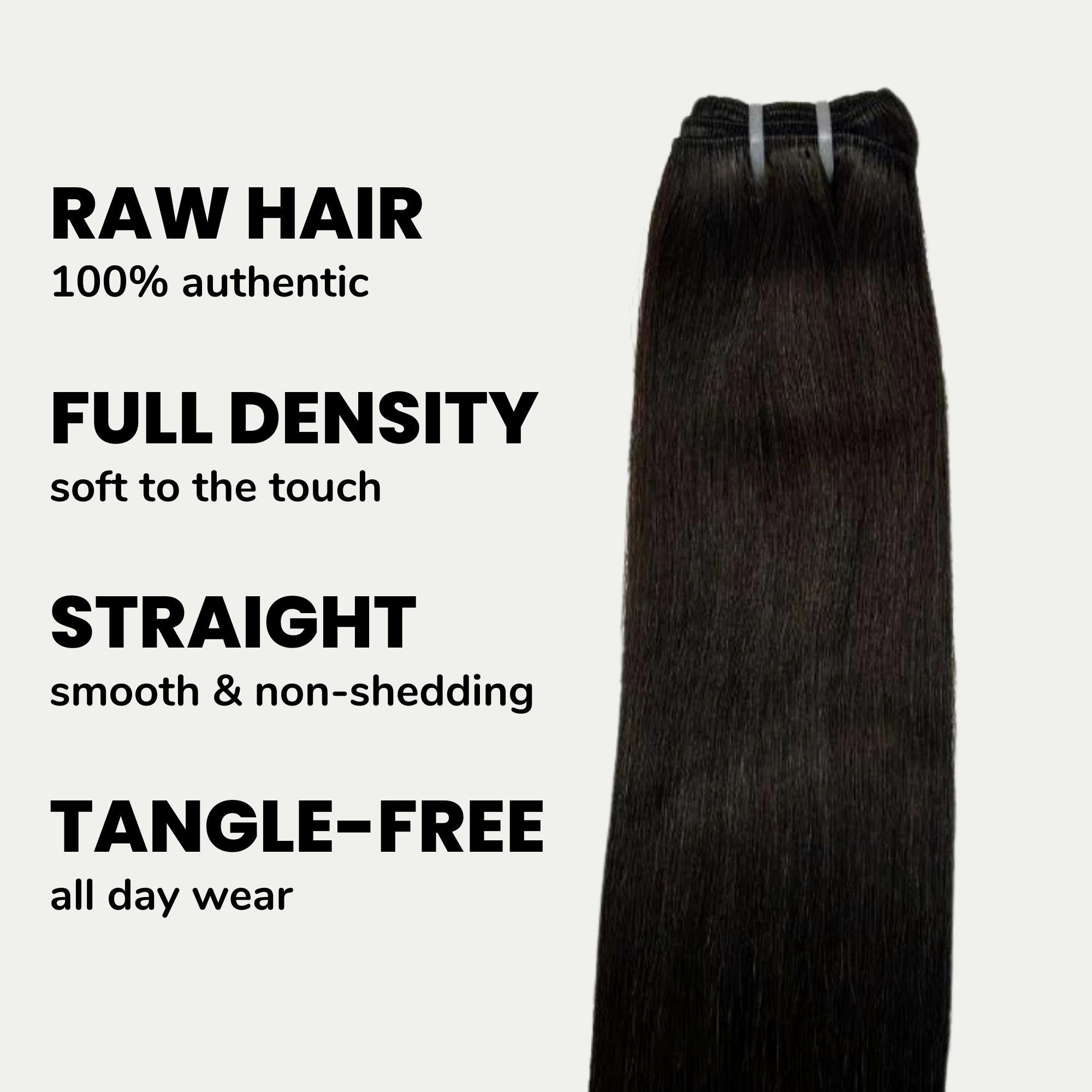 Raw Natural Black Straight 100% Human Hair Bundles