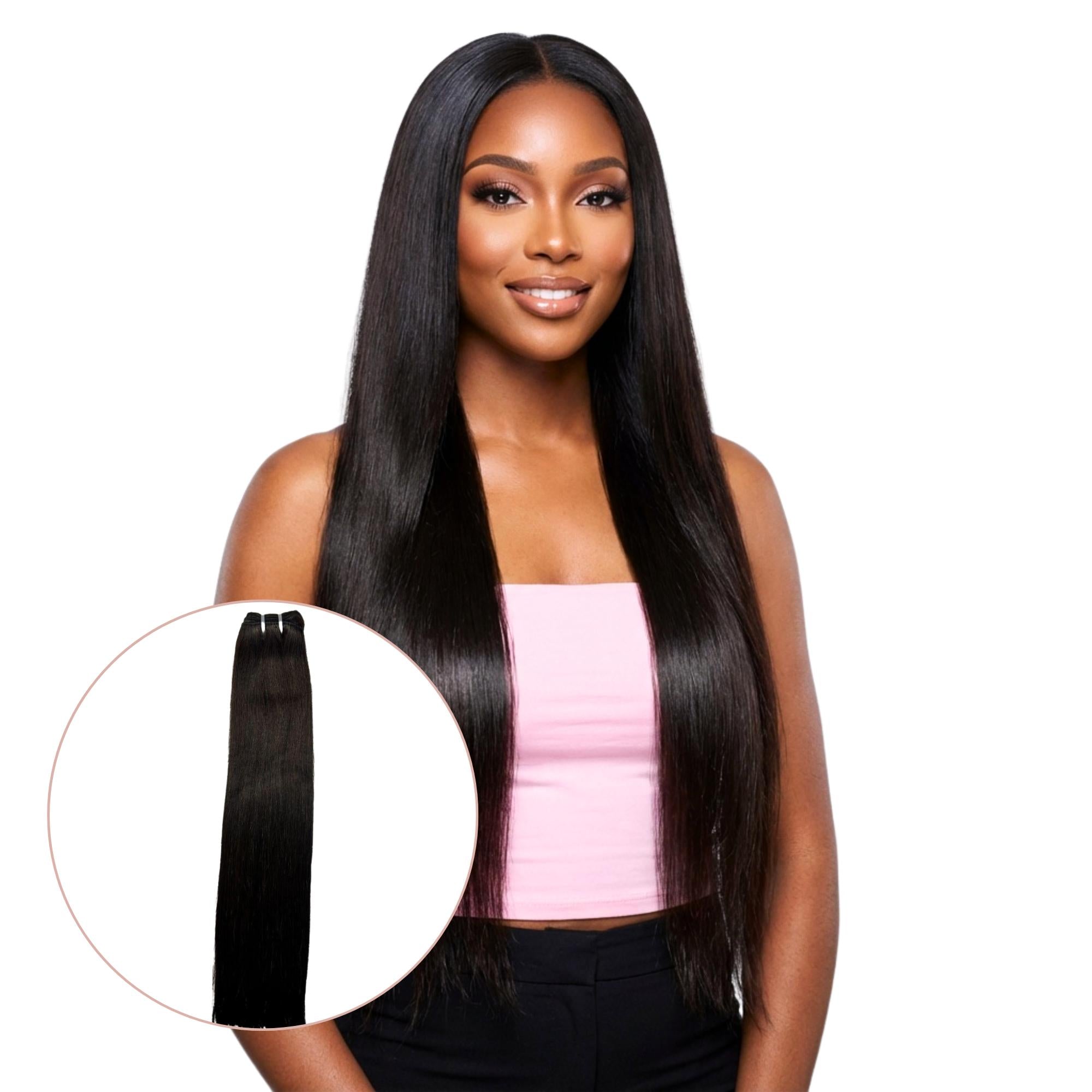 Raw Natural Black Straight 100% Human Hair Bundles