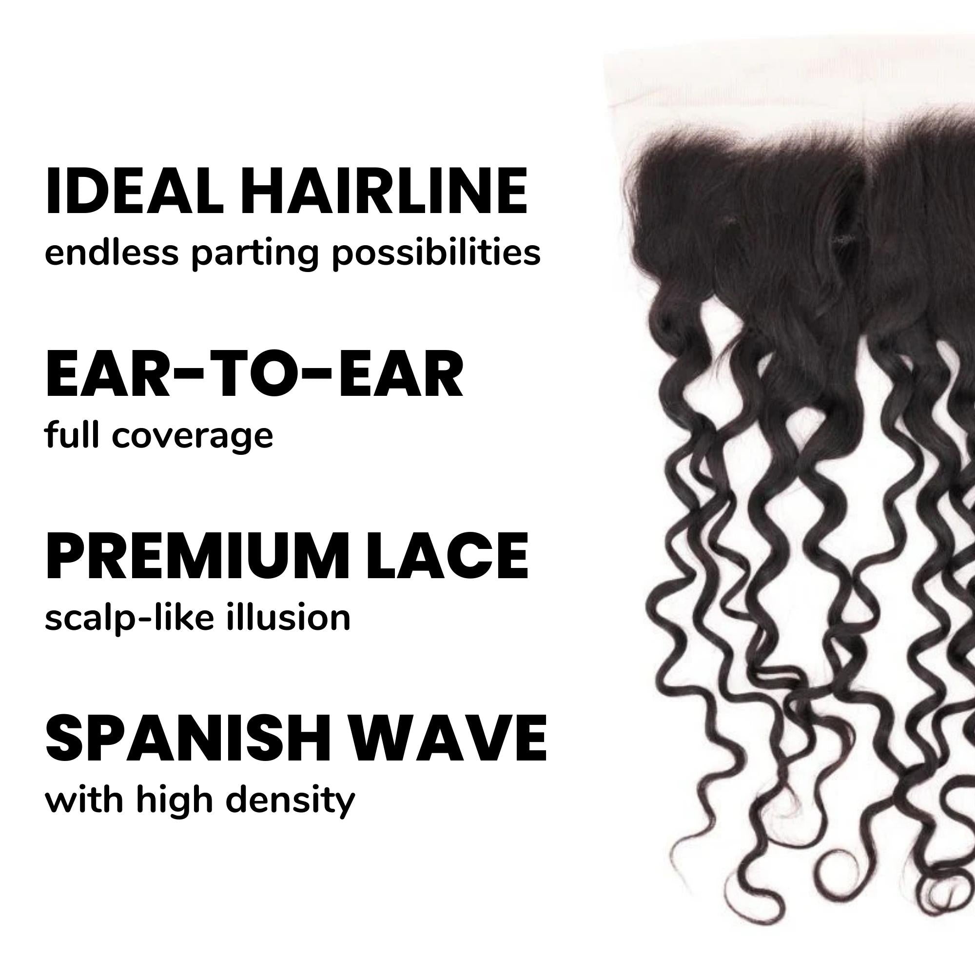 Spanish Wave 13x4 Transparent Lace Human Hair Frontal