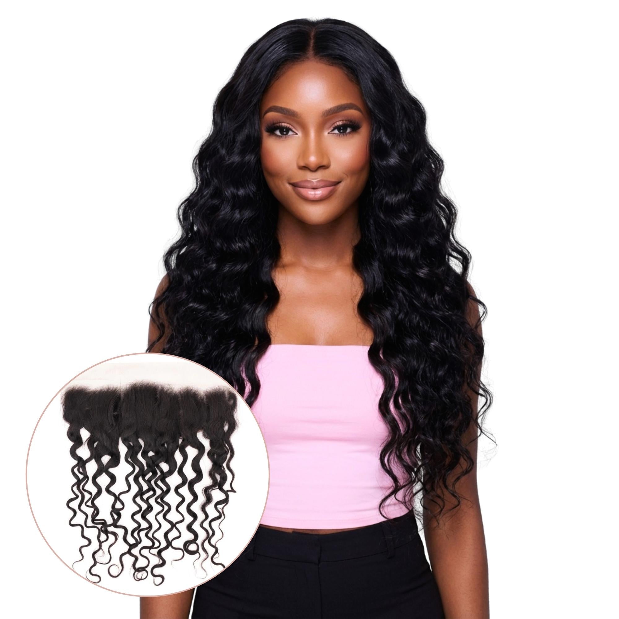 Spanish Wave 13x4 Transparent Lace Human Hair Frontal