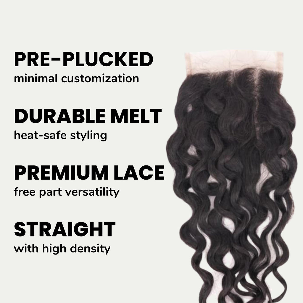 Spanish Wave 4x4 Transparent Lace Human Hair Closure