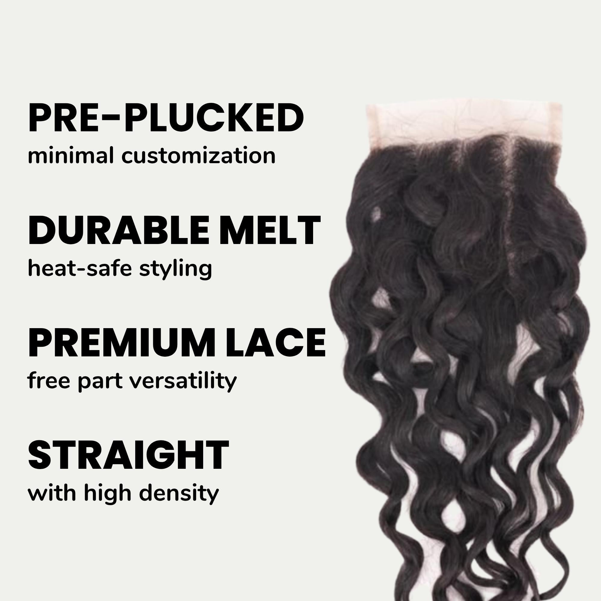 Spanish Wave 4x4 Transparent Lace Human Hair Closure