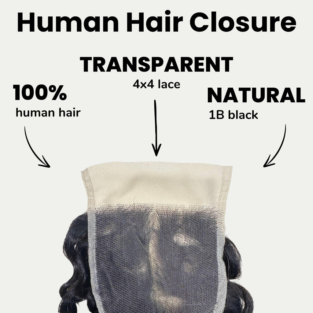 Spanish Wave 4x4 Transparent Lace Human Hair Closure