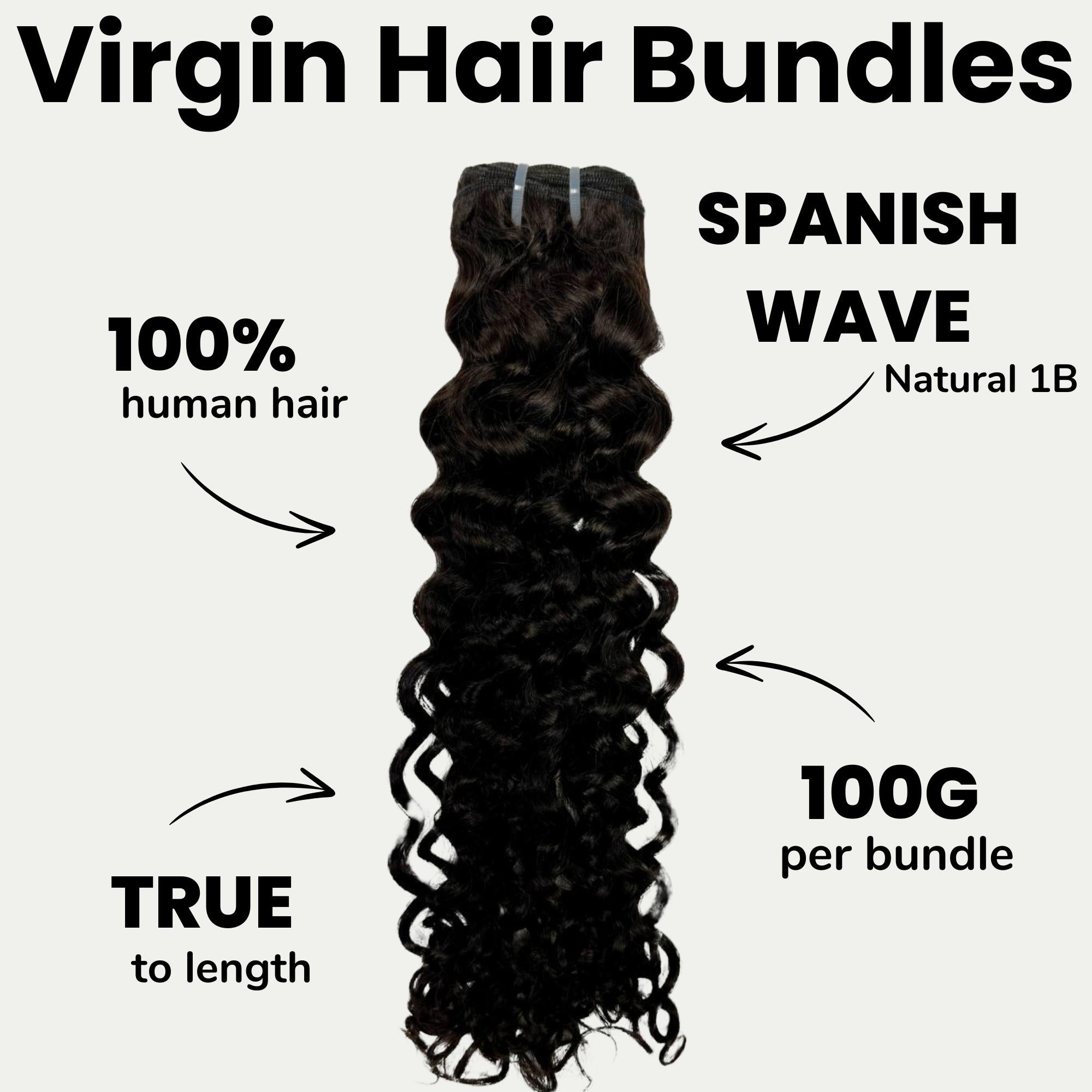 Spanish Wave 100% Human Hair Bundles