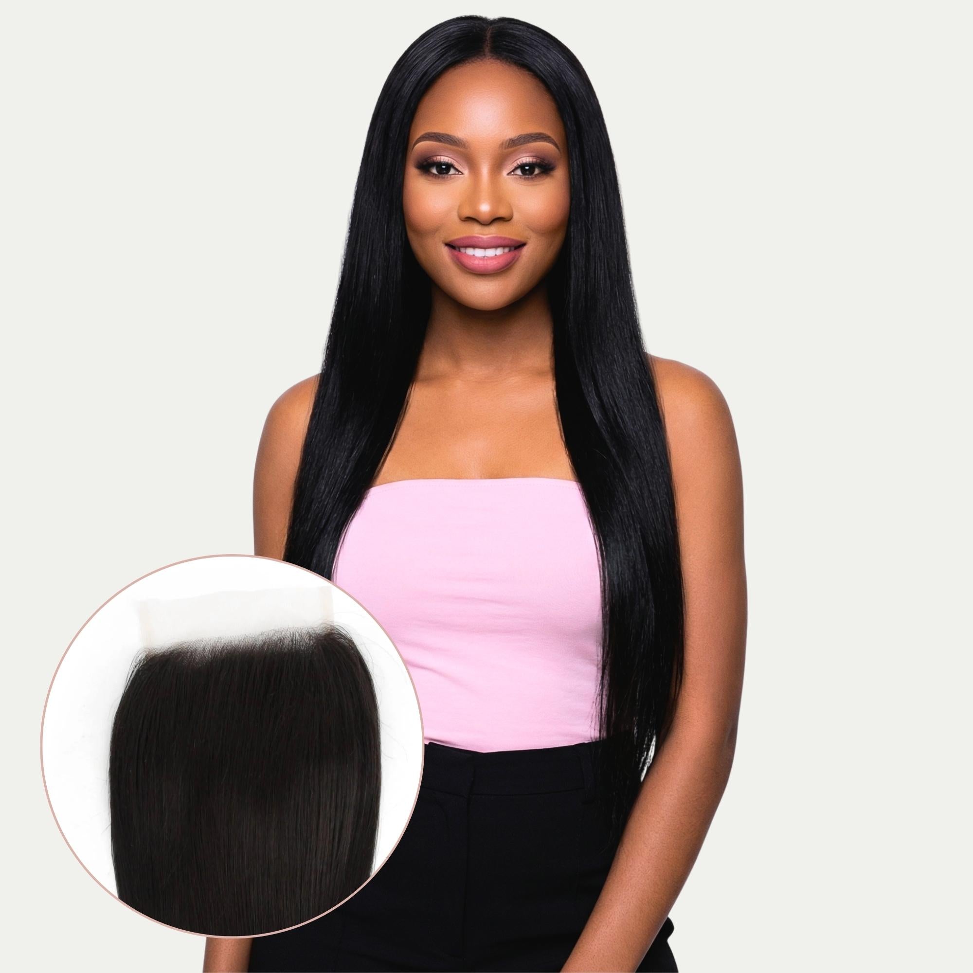 Straight 5x5 Transparent Lace Human Hair Closure
