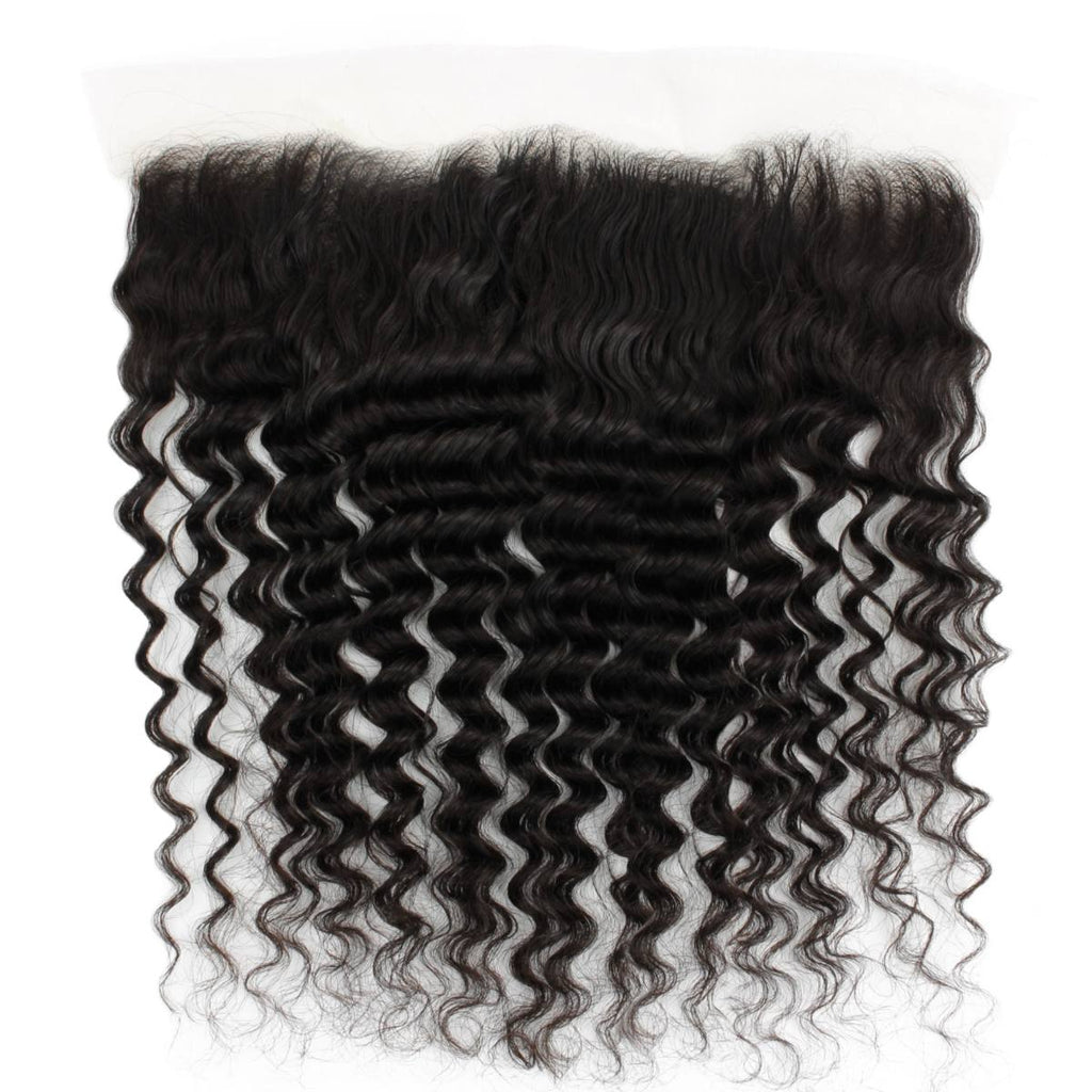 Deep Wave 13x4 Transparent Lace Human Hair Frontal
