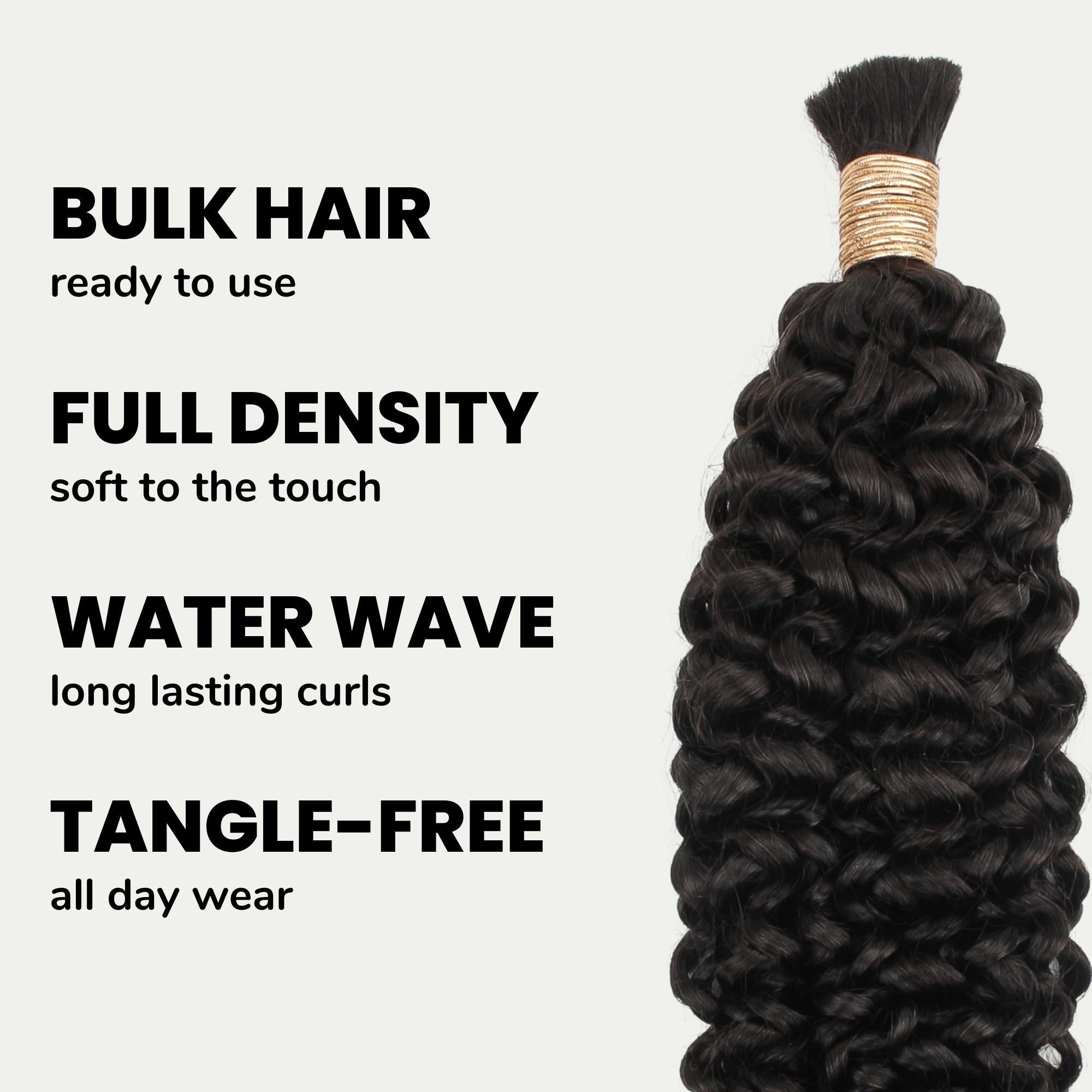 Water Wave Bulk 100% Human Braiding Hair