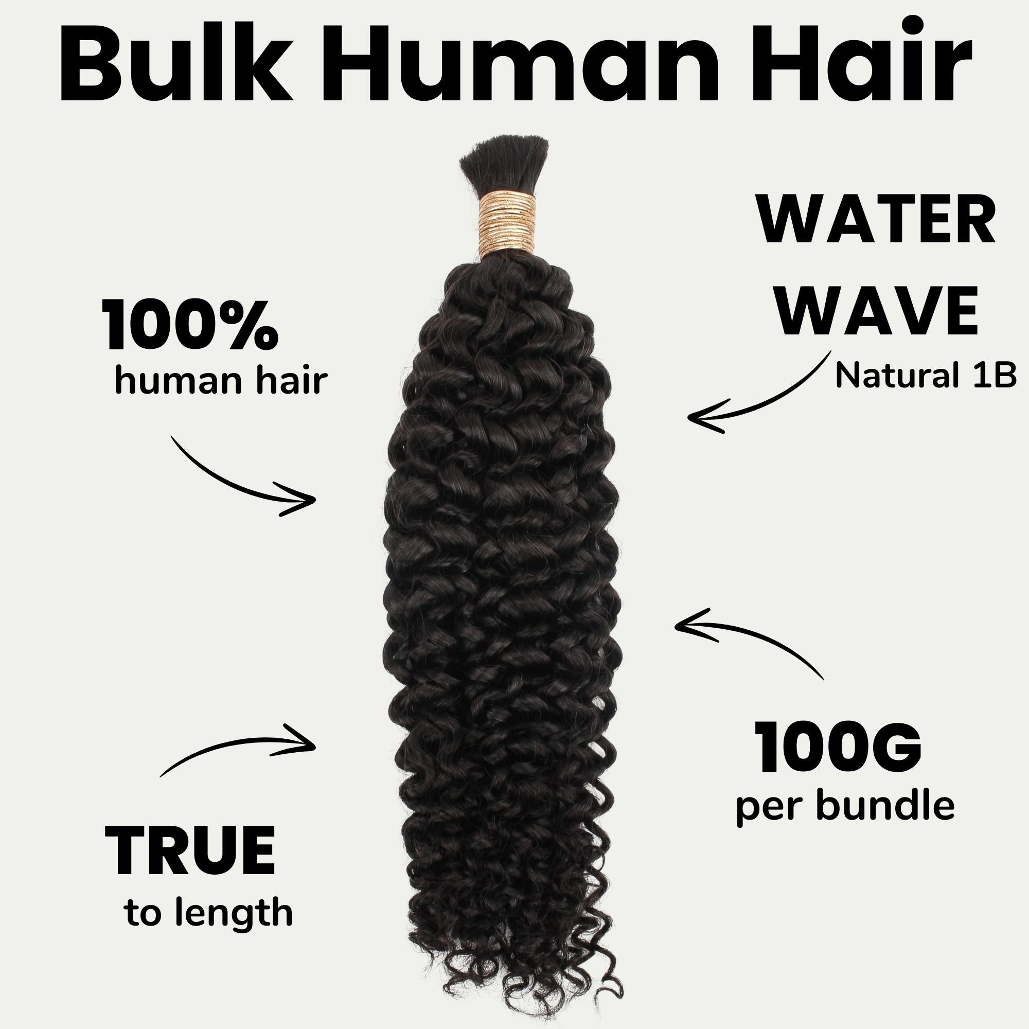 Water Wave Bulk 100% Human Braiding Hair