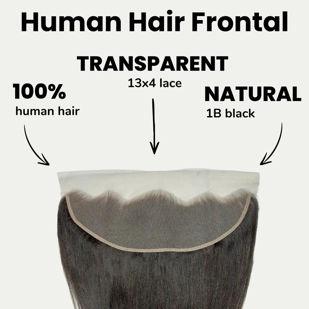 Yaki Straight 13x4 Transparent Lace Human Hair Frontal
