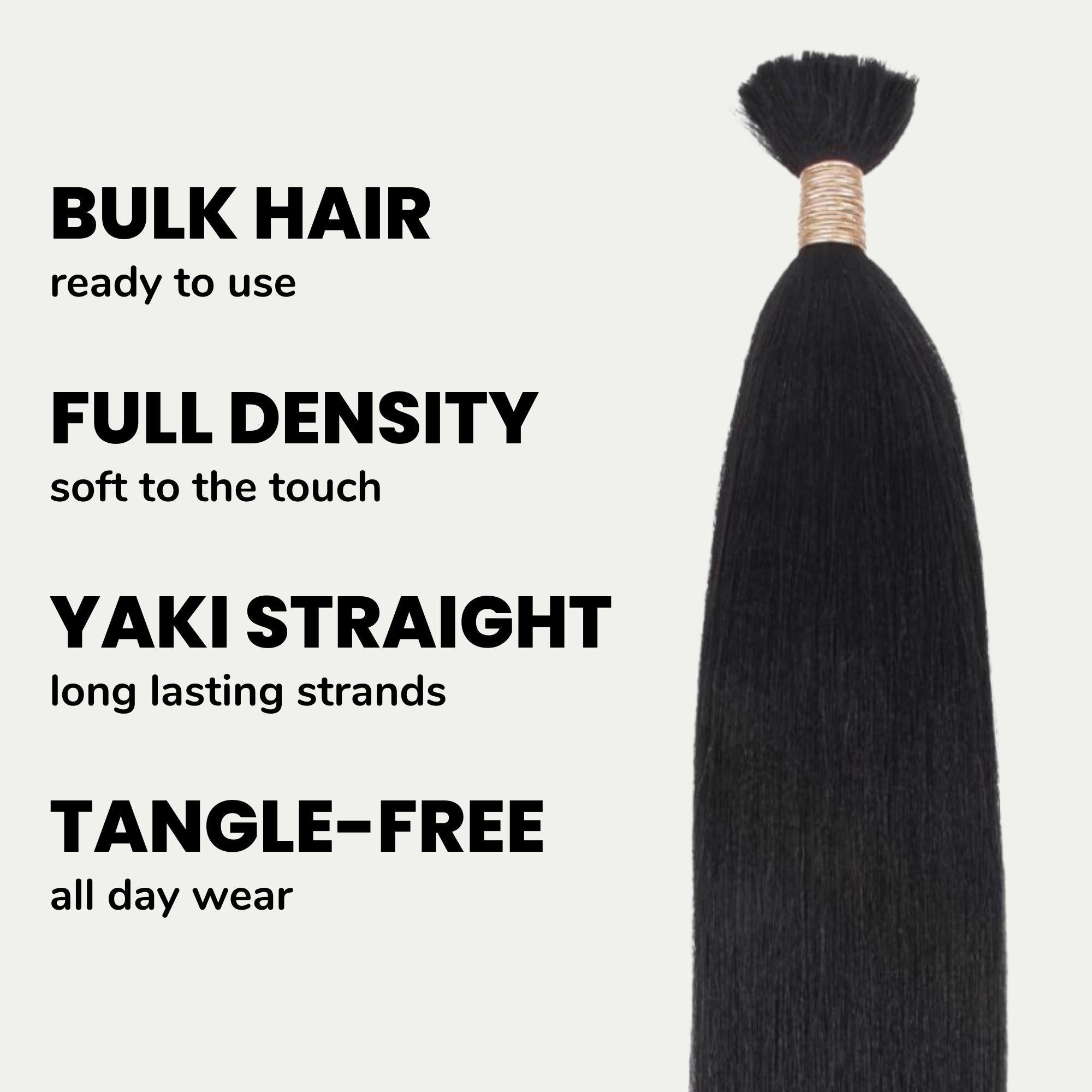 Yaki Straight Bulk 100% Human Braiding Hair