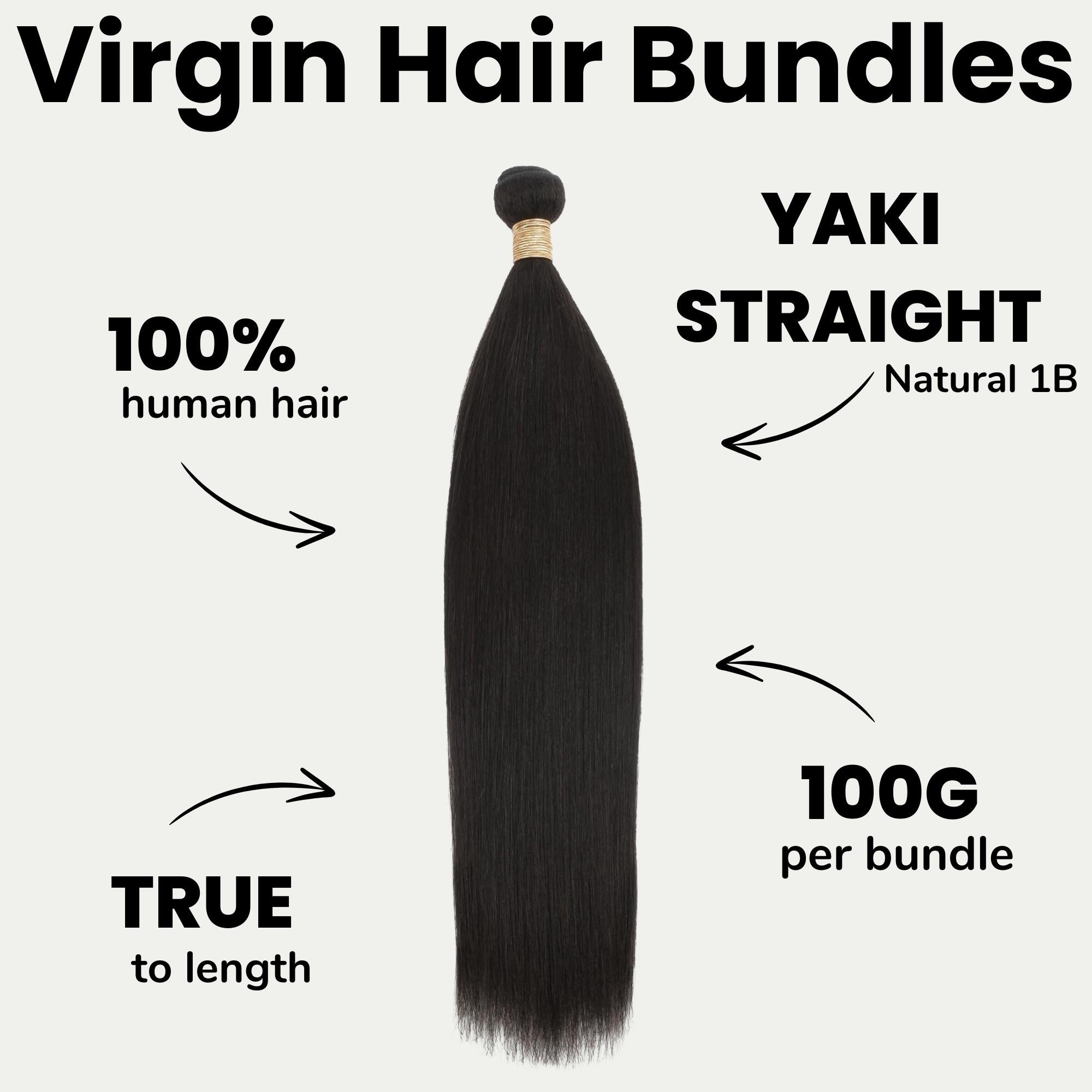 Yaki Straight 100% Human Hair Bundles