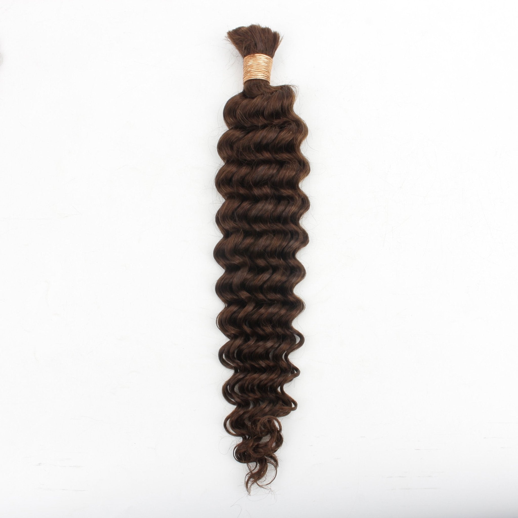 Medium Brown Deep Wave Color 4 Bulk 100% Human Braiding Hair